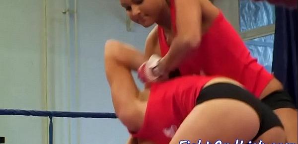  Wrestling teens passionately pussylicking